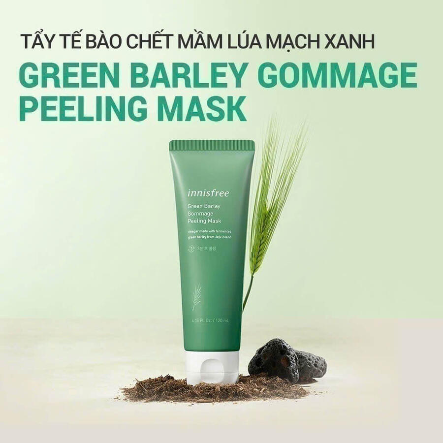 Tẩy Tế Bào Chết Mầm Lúa Mạch Xanh Nhẹ nhàng lấy đi lớp sừng trên da.